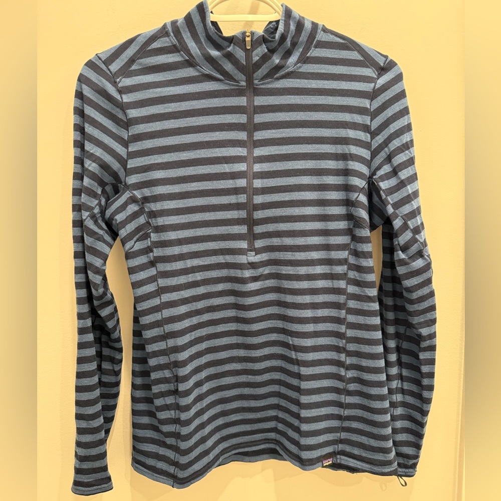 Patagonia Marino wool base layer Striped Half-Zip Pullover